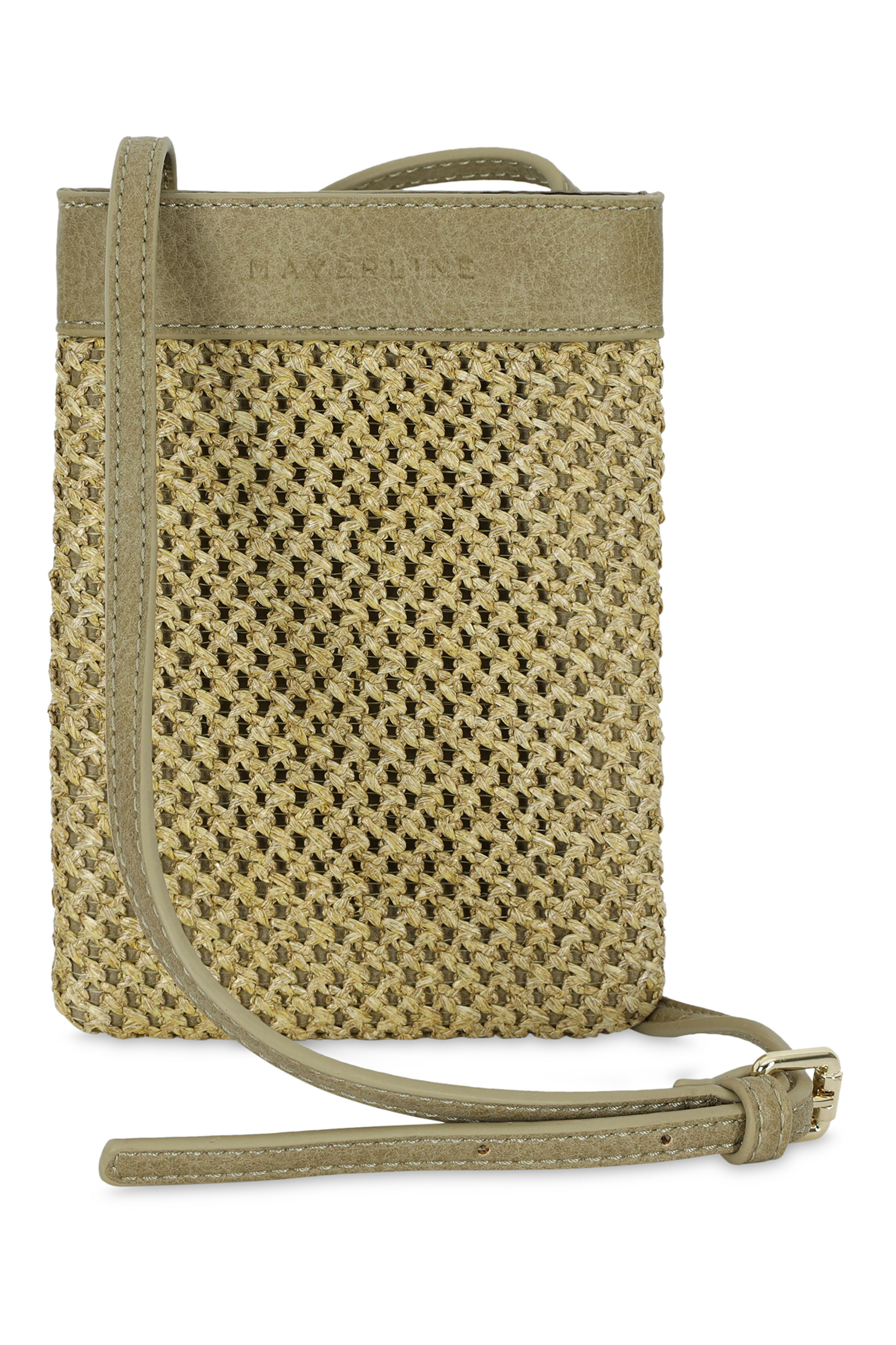 GSM-tasje in raffia en leer - may