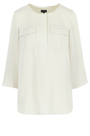 Kraagloze loose fit blouse - may