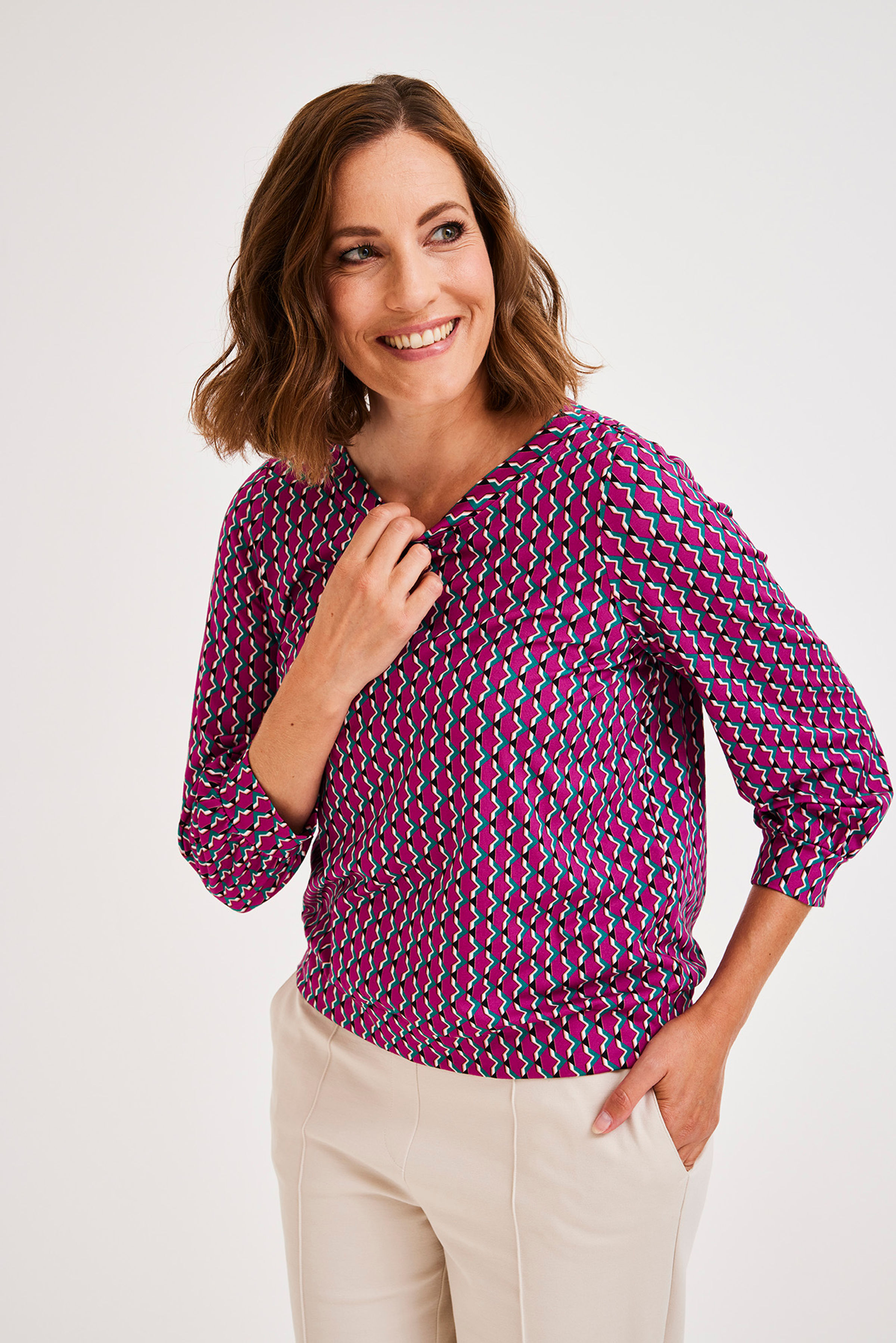 Jersey blouse op tailleband - may