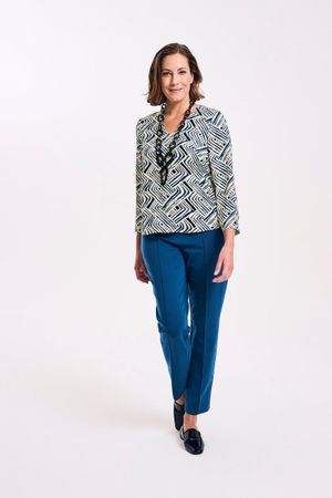 Hemden - Easy care printblouse met V-hals