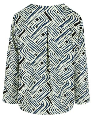 Hemden - Easy care printblouse met V-hals