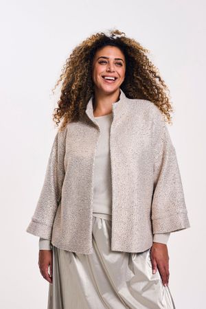 Blazers - Vleermuisjasje in jersey tweed met metallic coating