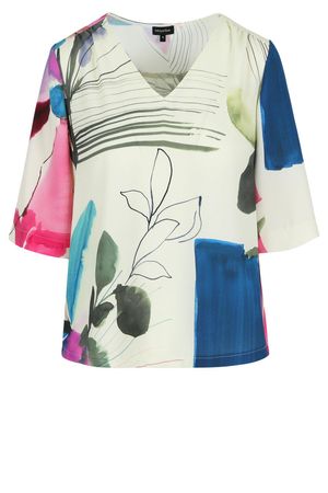 Hemden - Wijde printblouse in cr&ecirc;pe