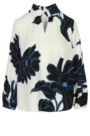 Hemden - Blouse in cr&ecirc;pe met bloemenprint