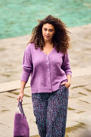 V-hals cardigan in alpacamix - may