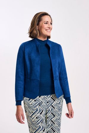 Faux daim jasje met haaksluiting - may