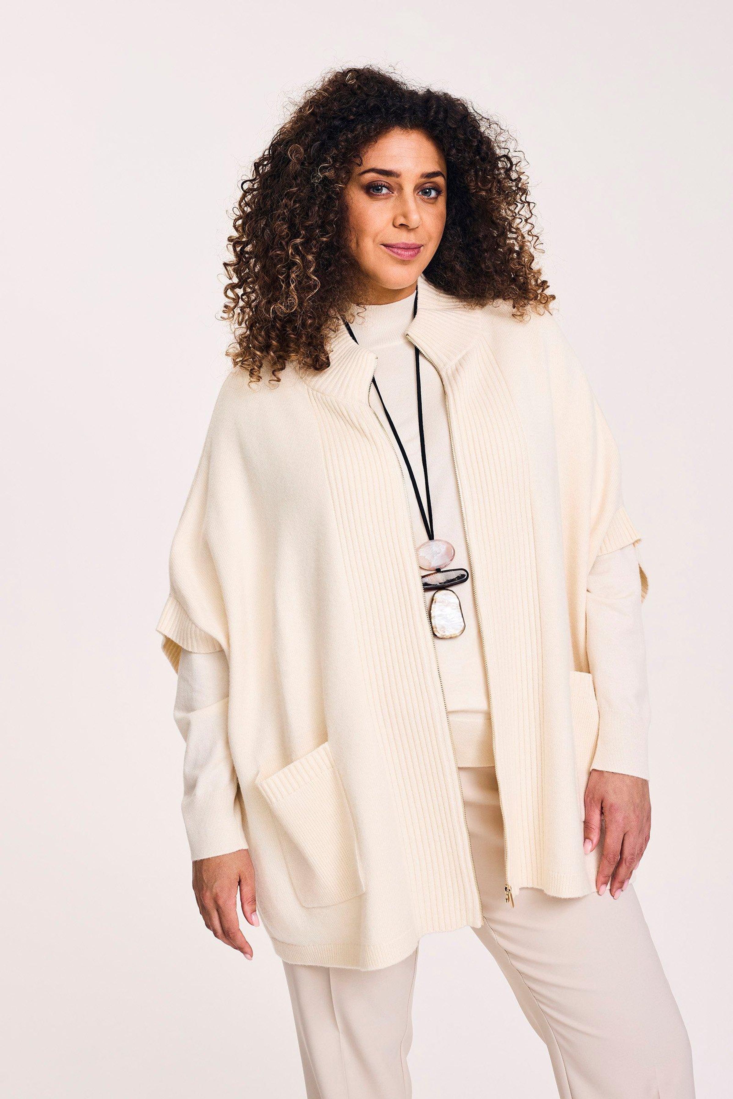 Gebreide cape met rits - may
