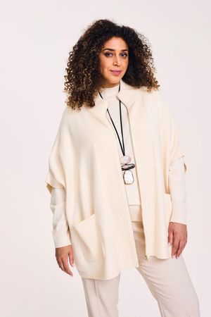 Gebreide cape met rits - may