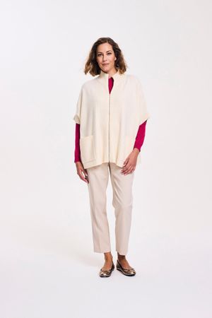 Cardigan - Gebreide cape met rits