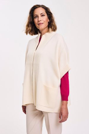 Cardigan - Gebreide cape met rits