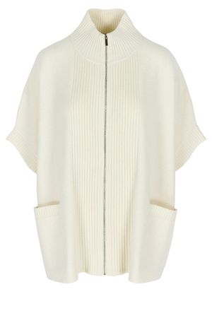 Cardigan - Gebreide cape met rits