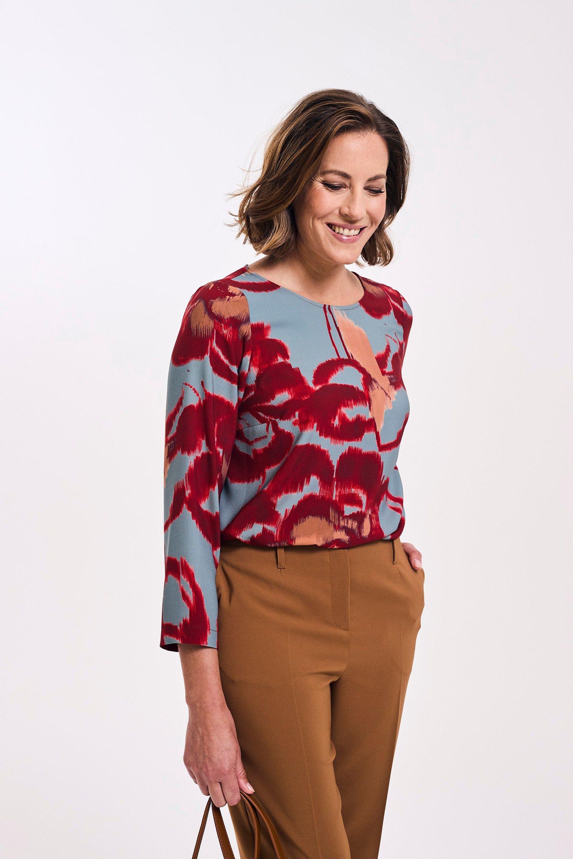 Printblouse met ronde hals - may