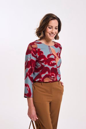 Printblouse met ronde hals - may
