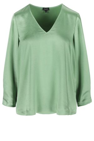 Hemden - Satijnen blouse met V-hals