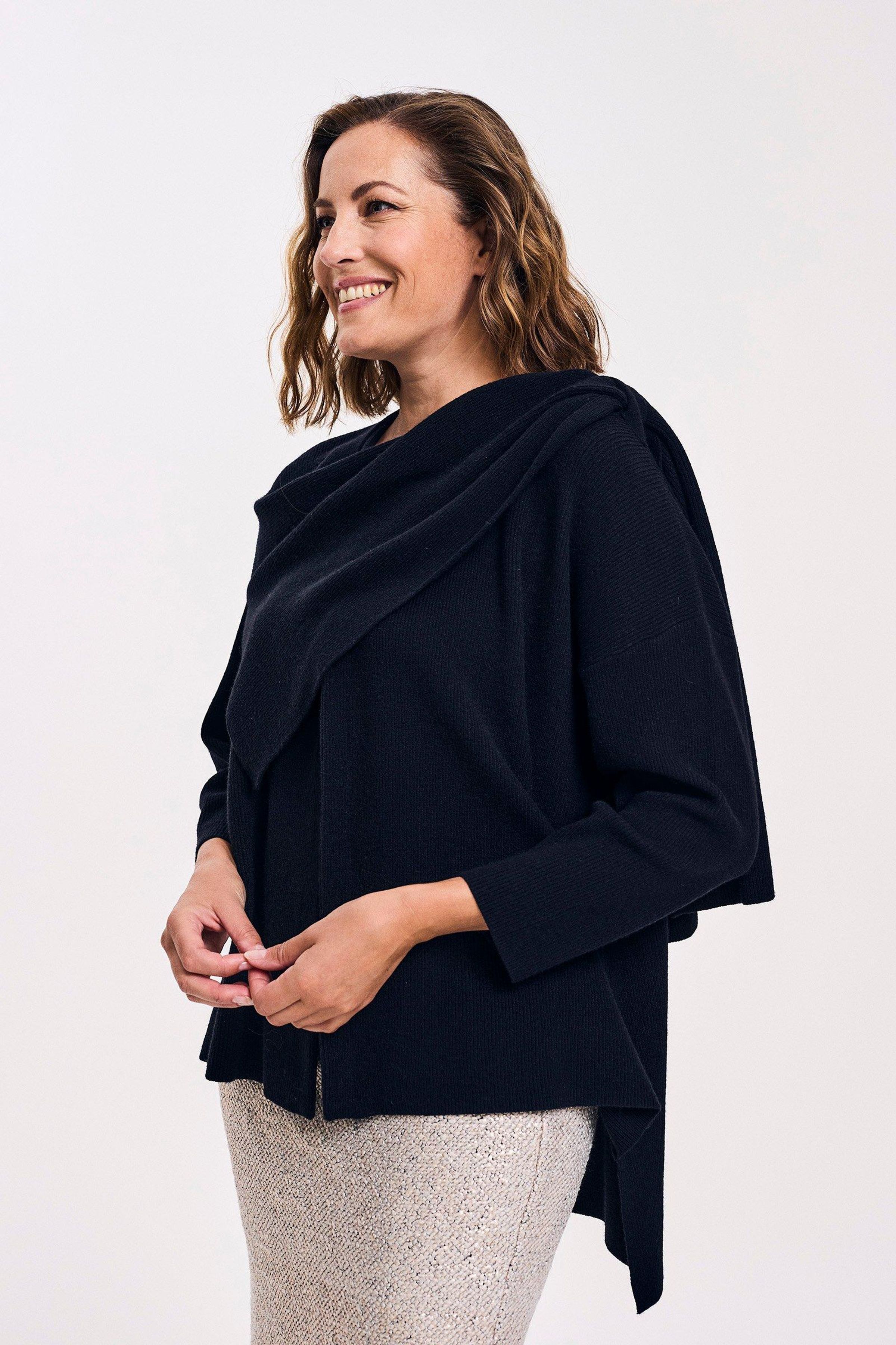 Gebreide cape-cardigan met sjaal - ame