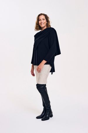 Cardigan - Gebreide cape-cardigan met sjaal