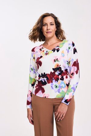 V-halstrui met bloemenprint - may