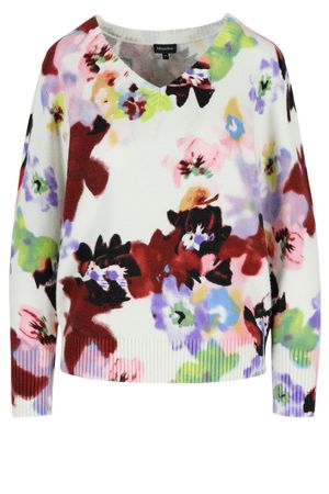 Truien - V-halstrui met bloemenprint