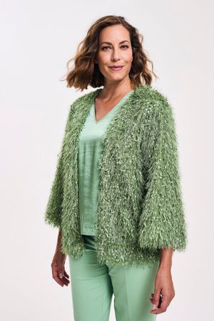 Cardigan met veertjeseffect - may
