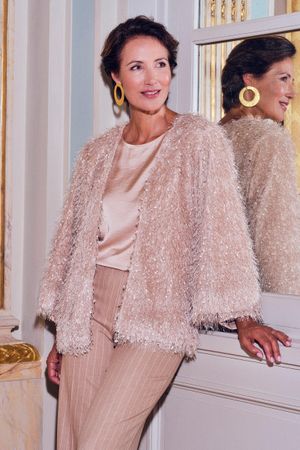 Cardigan met veertjeseffect - may