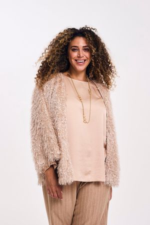 Cardigan - Cardigan met veertjeseffect
