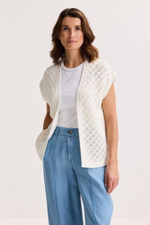 Mouwloze cardigan in jacquard