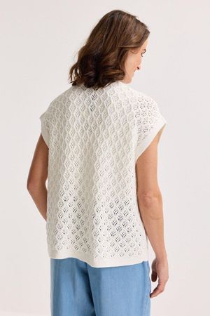Truien - Mouwloze cardigan in jacquard