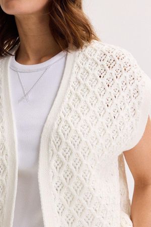 Truien - Mouwloze cardigan in jacquard