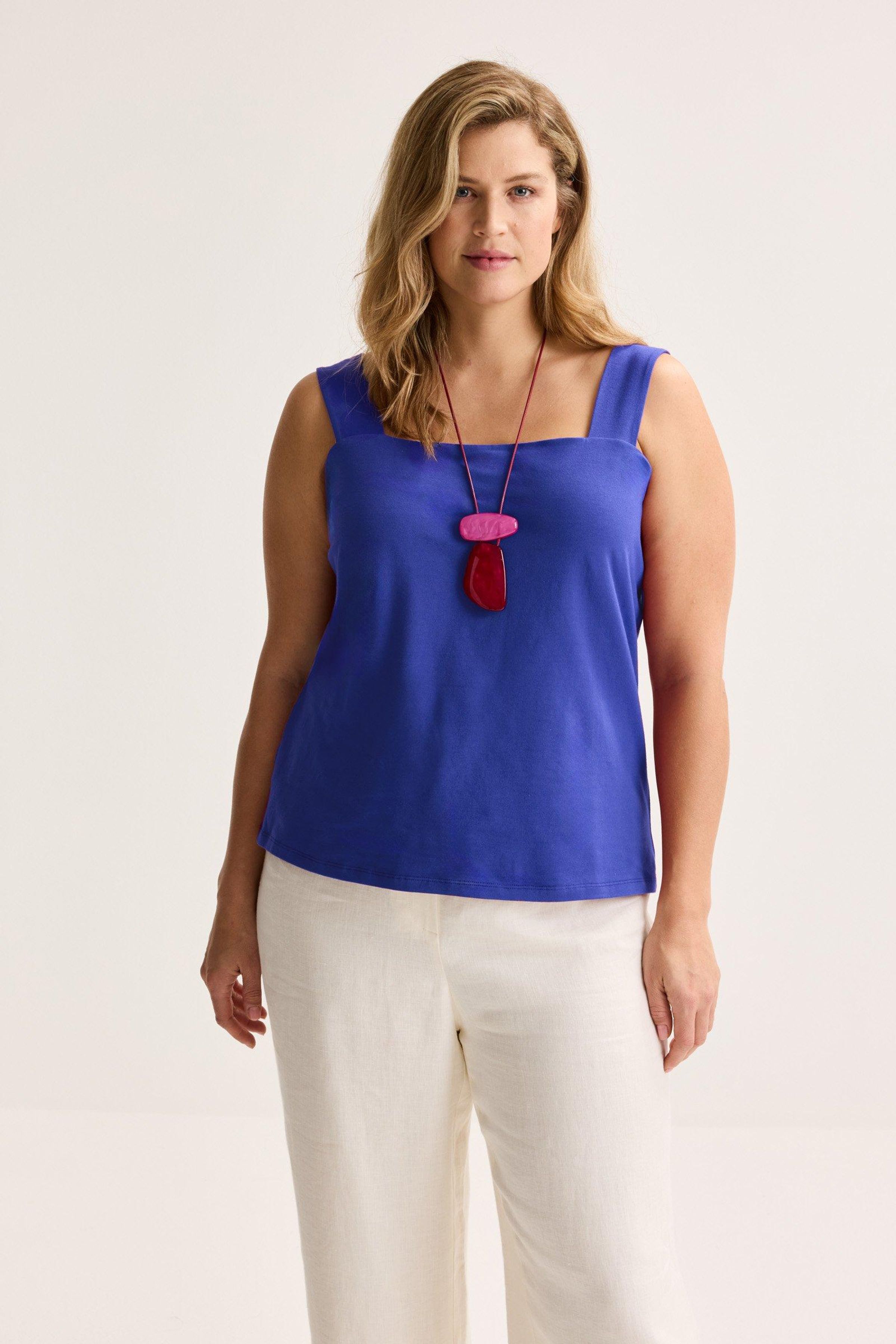 Jersey top met brede schouderbanden - may