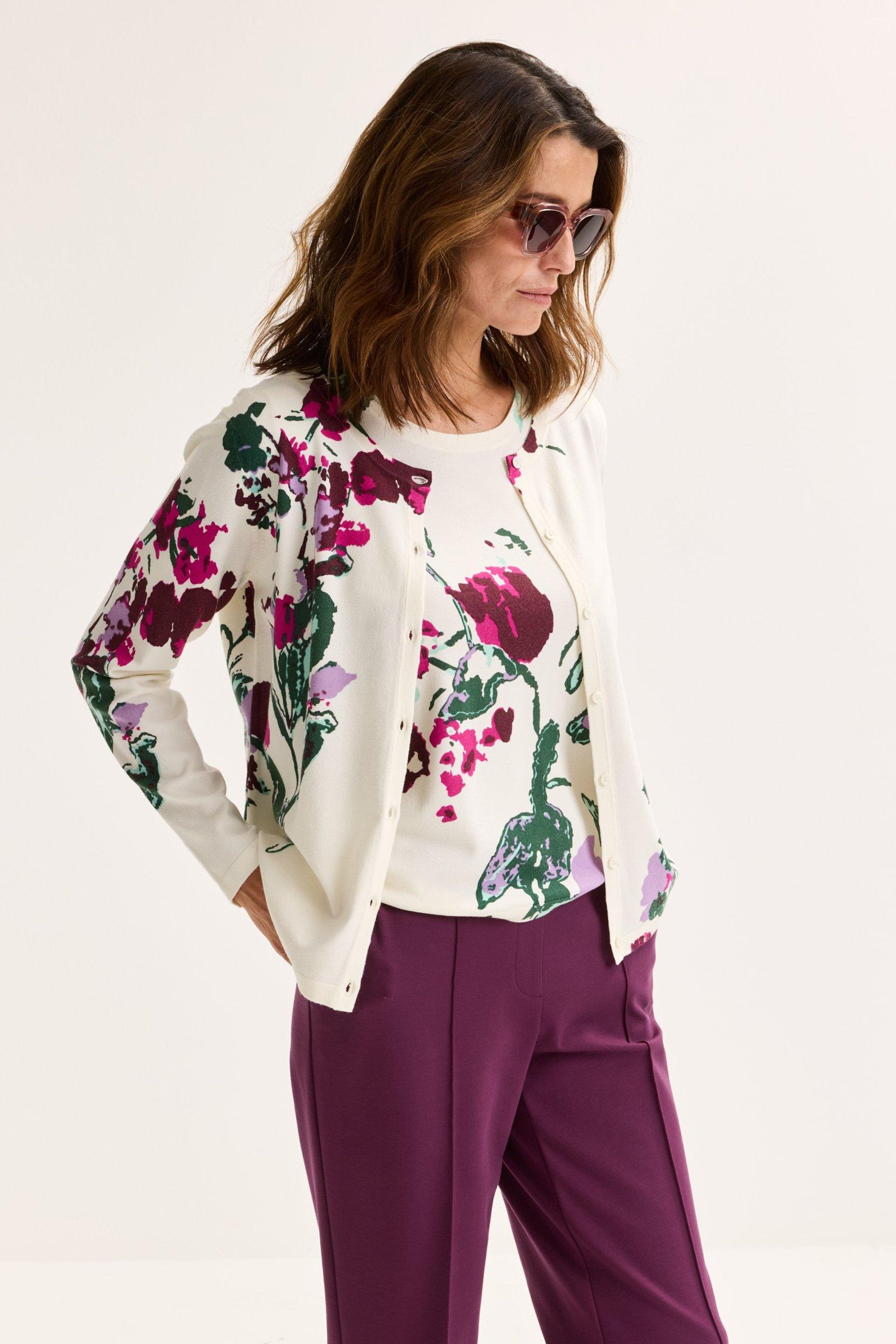 Fijne  cardigan met bloemenprint - may