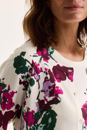 Cardigan - Fijne  cardigan met bloemenprint