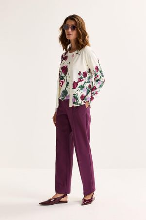 Cardigan - Fijne  cardigan met bloemenprint