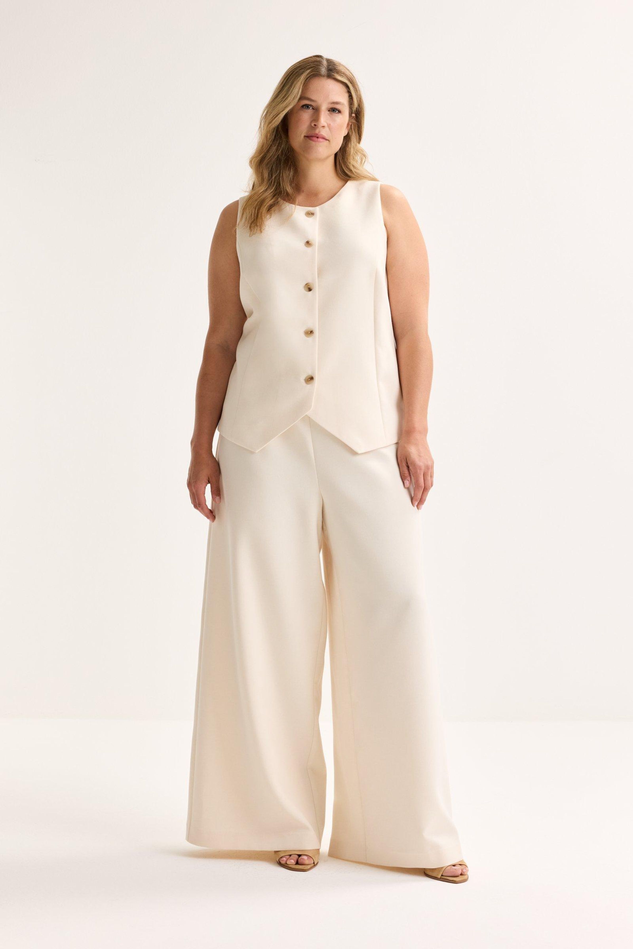 Palazzobroek in elastisch twill - may