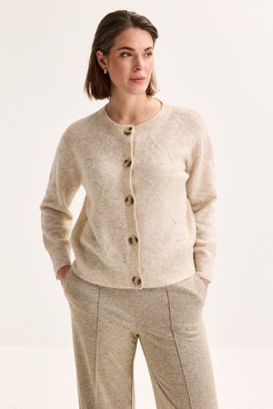 Cardigan in m&ecirc;l&eacute;ejacquard met mohair  - may