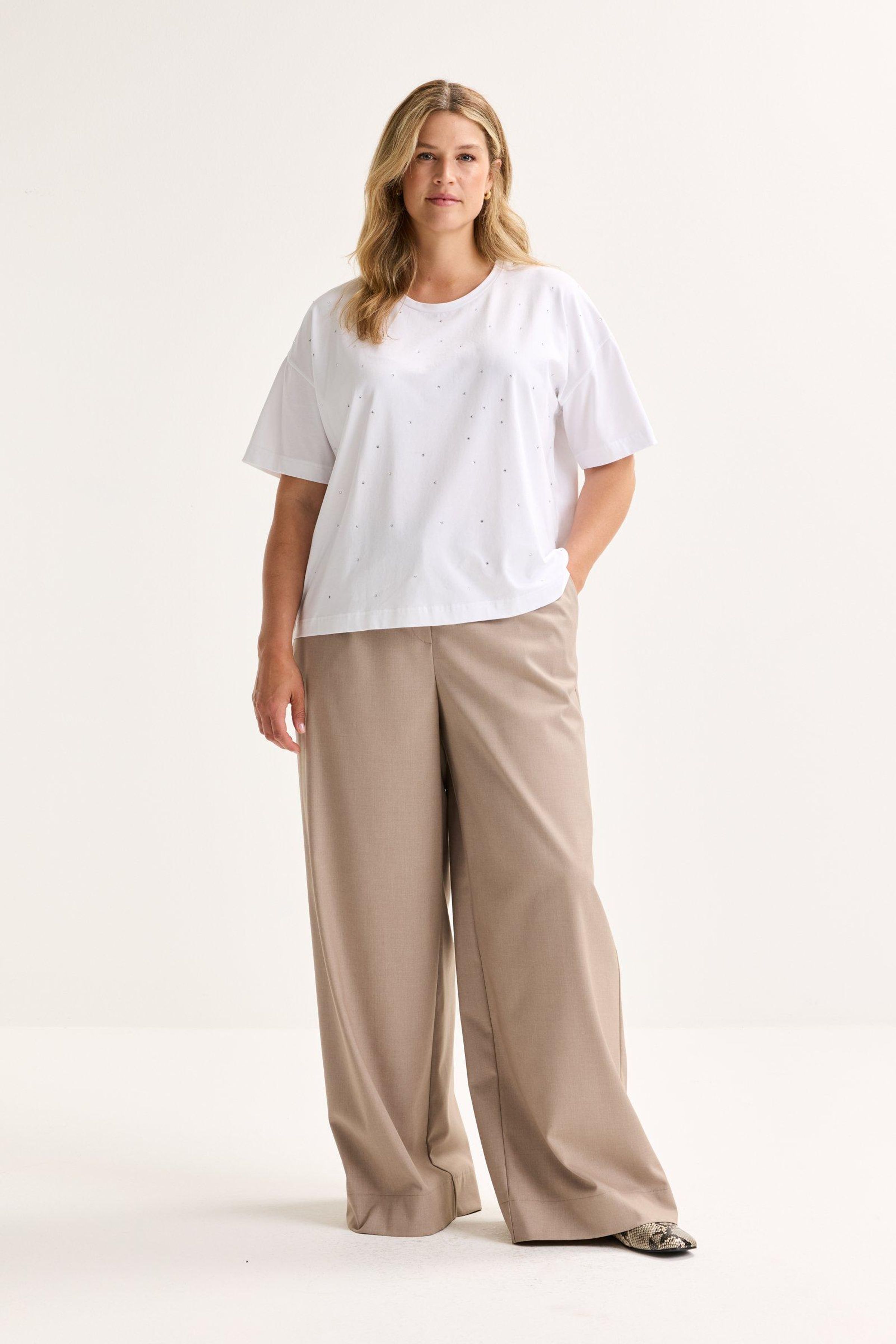 Palazzobroek in elastisch twill - may