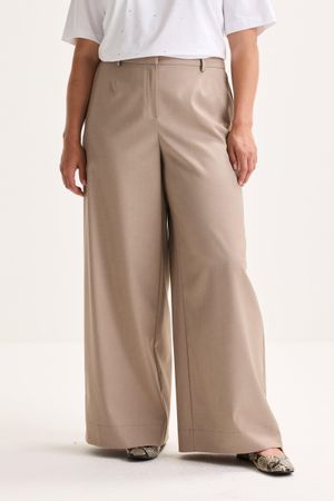 Broeken - Palazzobroek in elastisch twill