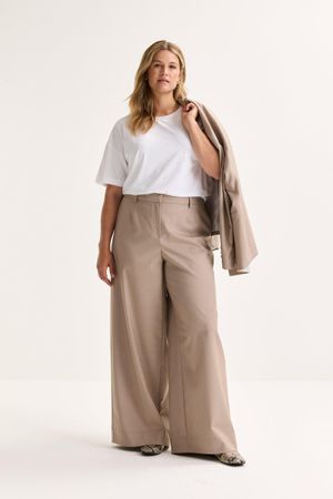 Broeken - Palazzobroek in elastisch twill