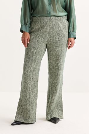Broeken - Wijde jersey broek met visgraatmotief