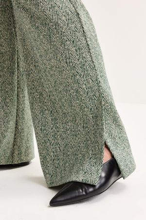 Broeken - Wijde jersey broek met visgraatmotief