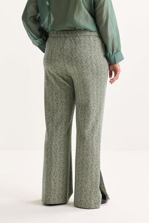 Broeken - Wijde jersey broek met visgraatmotief