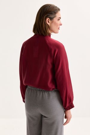 Hemden - A-lijnblouse in lyocell voile met halsstrik