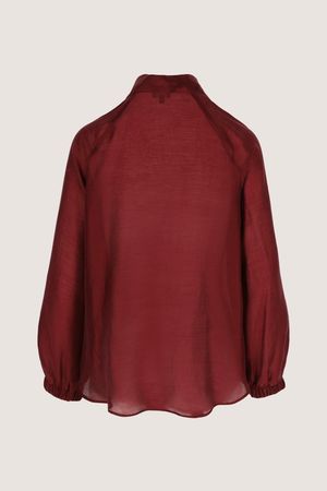 Hemden - A-lijnblouse in lyocell voile met halsstrik
