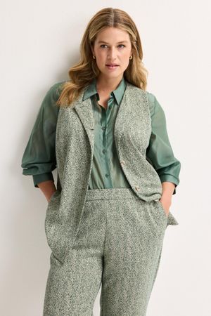 Gilet in jersey met visgraatmotief - may