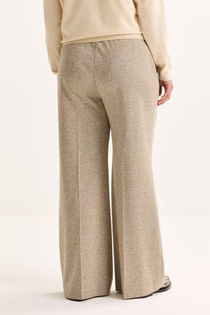 Broeken - Broek in wollige twill met taille-elastiek