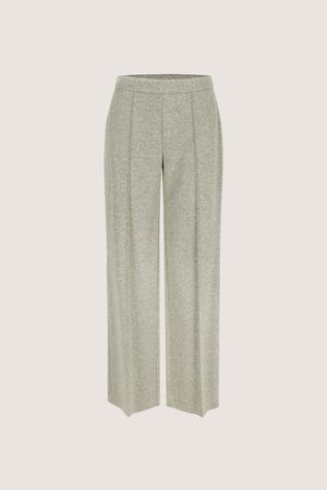 Broeken - Broek in wollige twill met taille-elastiek