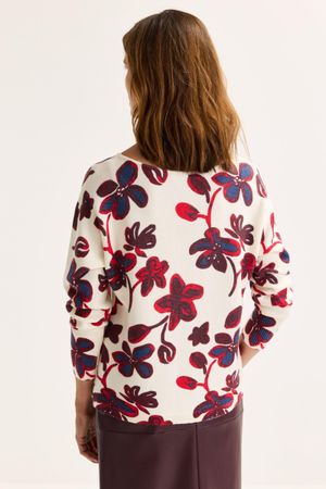 Truien - Vleermuistrui met bloemenprint