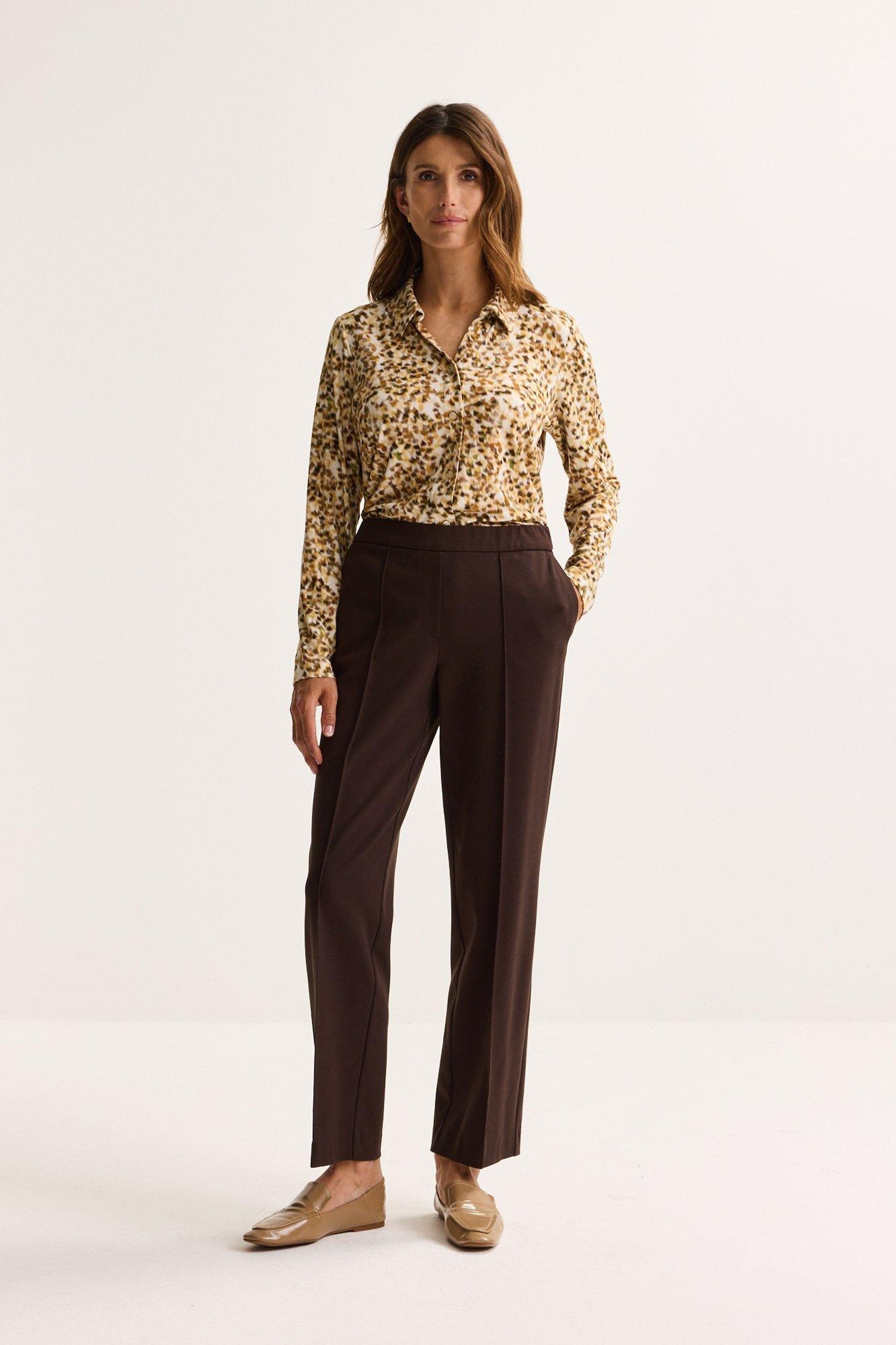 Easy care broek in Milano jersey - may