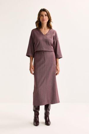 Hemden - Boxy blouse met visgraatmotief