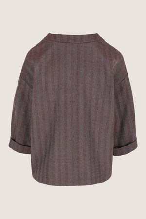 Hemden - Boxy blouse met visgraatmotief