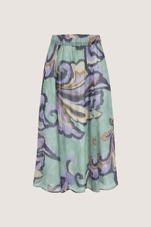 Rokken - A-lijn midirok in voile met barokke print
